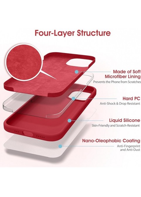 Liquid Silicone Phone Case - Bright Red